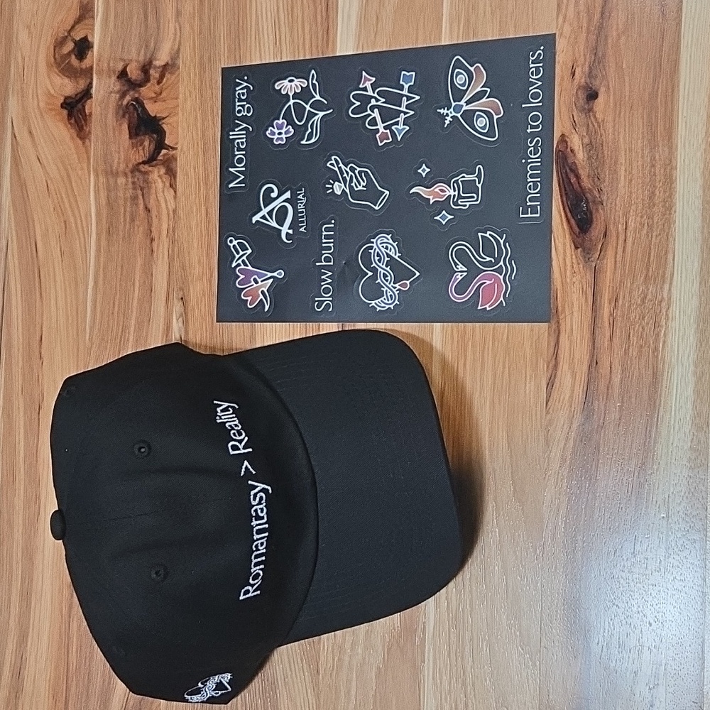 NEW Allurial Books Romantasy Hat & Stickers